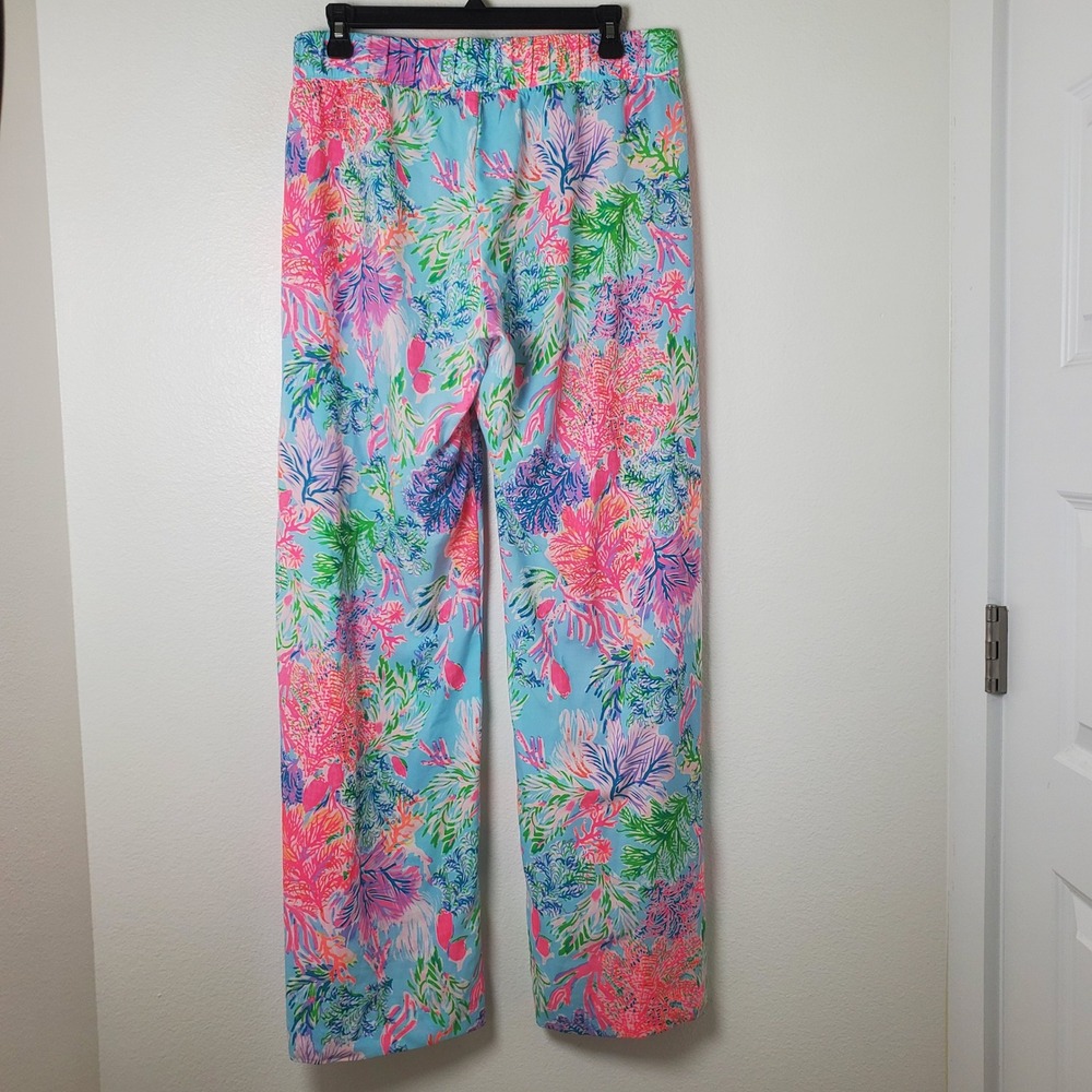 Lilly Pulitzer Bal Harbour Palazzo Pants Celestial Blue Cay to My Heart 011783 L - Picture 8 of 11